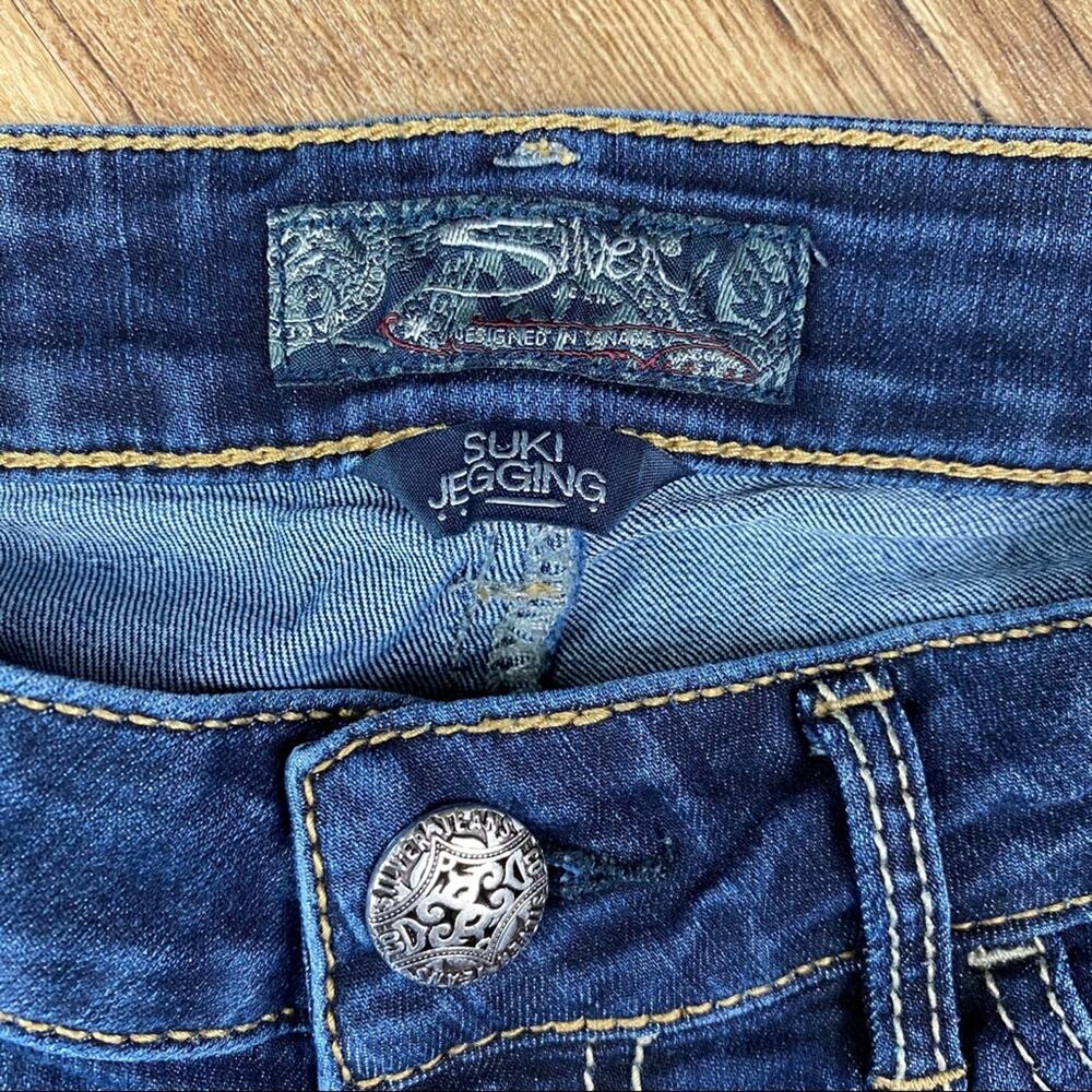 Silver Jeans Suki Y2K Jeggings Sz 26 Dark Wash - Picture 3 of 5